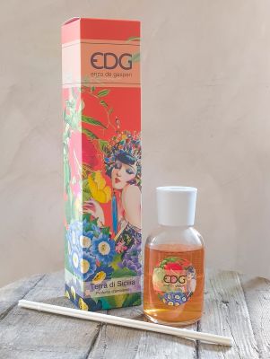 Profumatore ambienti con bastoncini EDG - 100 ml. profumazione Terra di Sicilia
