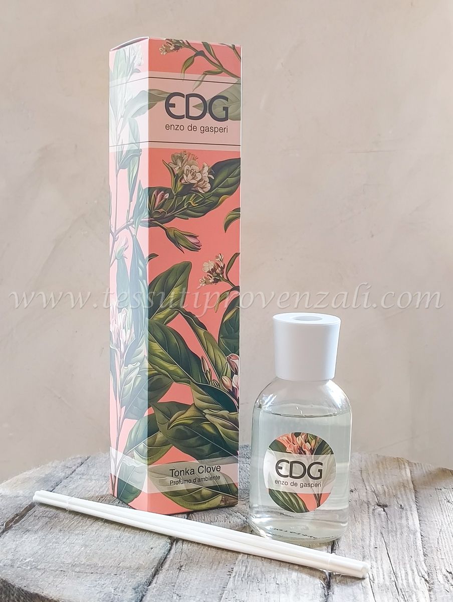 Profumatore ambienti con bastoncini EDG - 100 ml. profumazione Tonka Clove