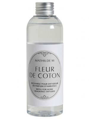 Ricarica profumo per diffusori con bastoncini Mathilde M. profumazione Fleur de Coton 200 ml.
