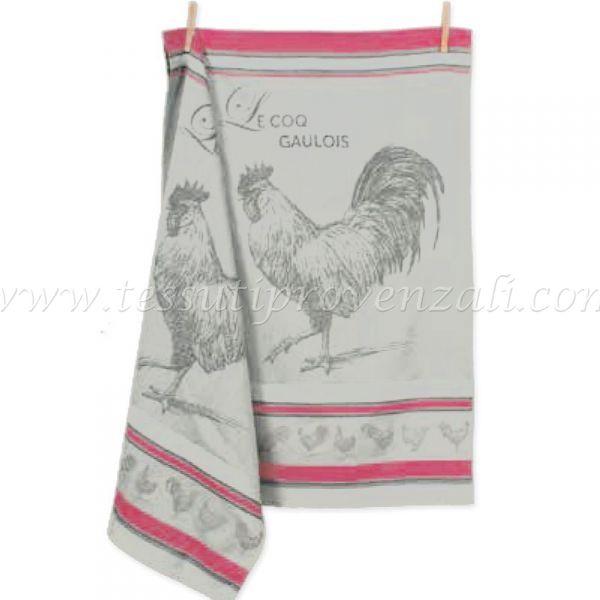 Set torchons jacquard provençal série Le Coq Gaulois Autrefois