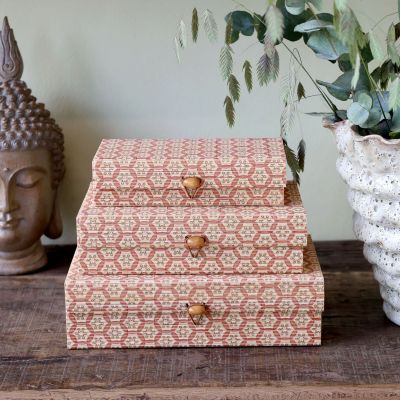 Set 3 scatole in bambù Chic Antique serie Amilly