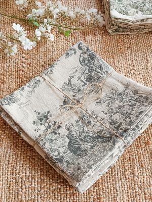 MLMW Set di 6 tovaglioli di stoffa in lino, lavabili, 41 x 41 cm, per feste di nozze, baby shower, feste nuziali, compleanni, decorazioni da tavola