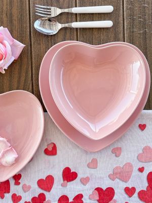 Piatto A Forma Di Cuore Rosa In Porcellana - Per Colazione, Dessert E Snack - Foto 9