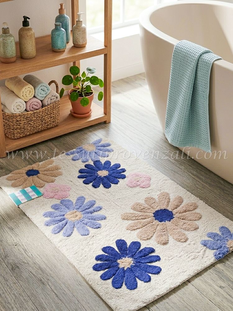 Tappeto serie Margherite cm.55x85 colore avorio