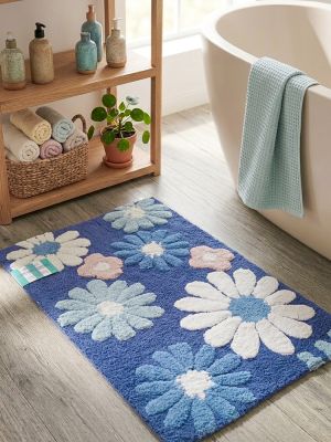 Tappeto serie Margherite cm.55x85 colore blu