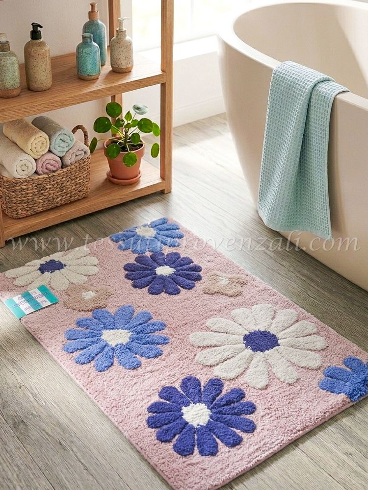 Tappeto serie Margherite cm.55x85 colore rosa