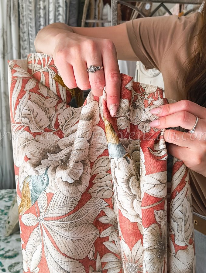 Tessuto a metraggio cotone resinato altezza Birds and Flowers