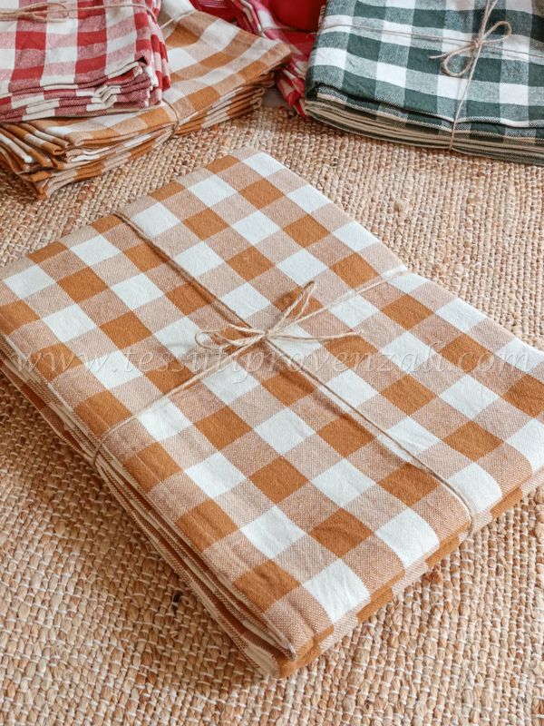 Tovaglia in cotone serie Campagne mostarda cm.150x250