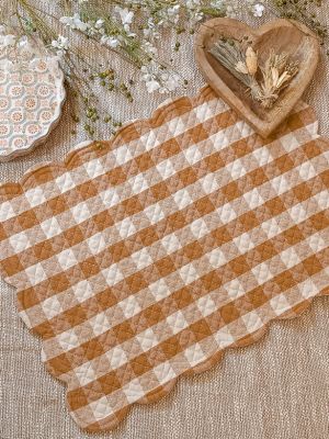 Tovaglietta americana boutis doubleface serie Campagne Vichy colore mostarda
