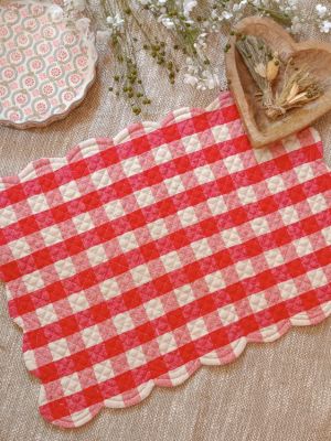 Tovaglietta americana boutis doubleface serie Campagne Vichy colore rosso